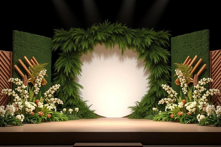 企業の記念イベントでのステージ装飾